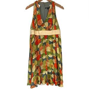 Vintage Y2K Black Label Betsey Johnson Floral Silk Dress Size 8